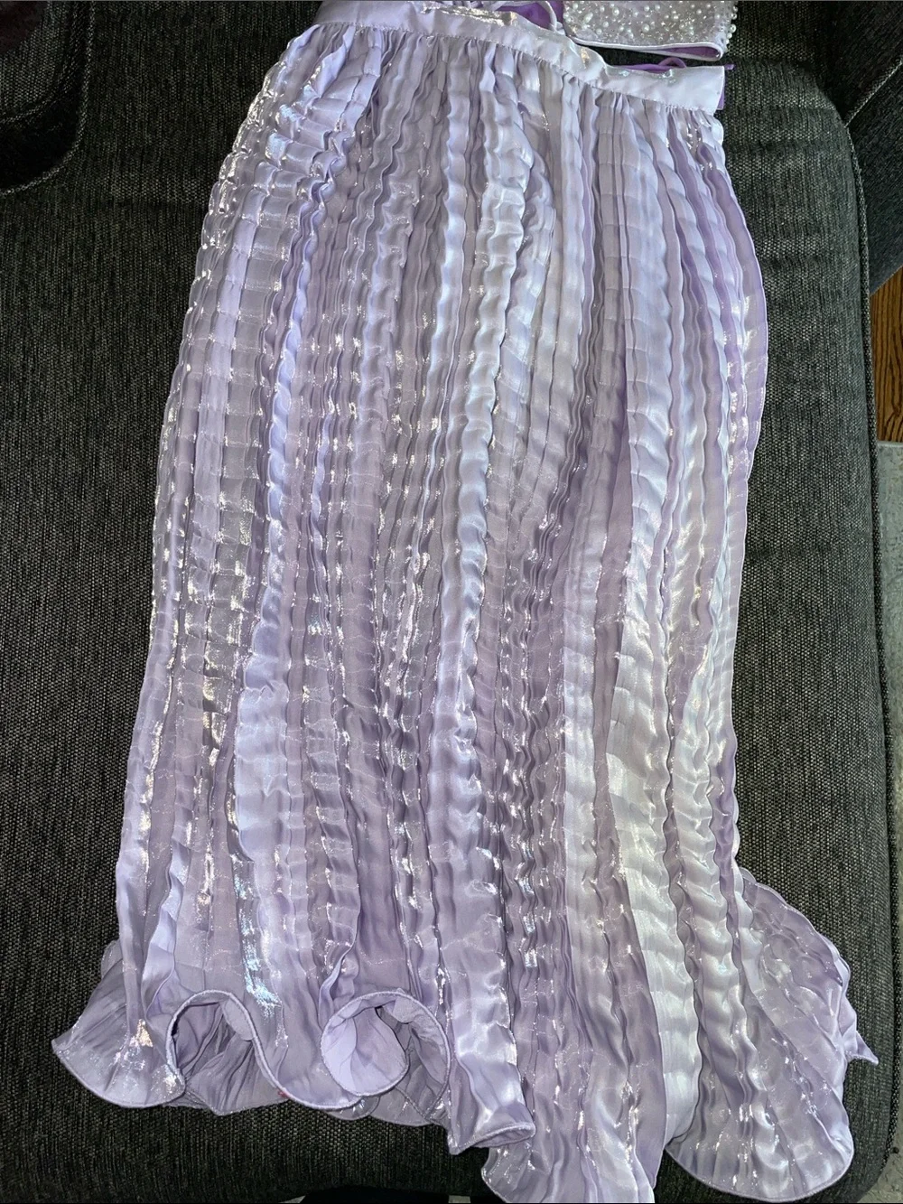Kids Lilac Pearl & Sequin Halter Crop Top